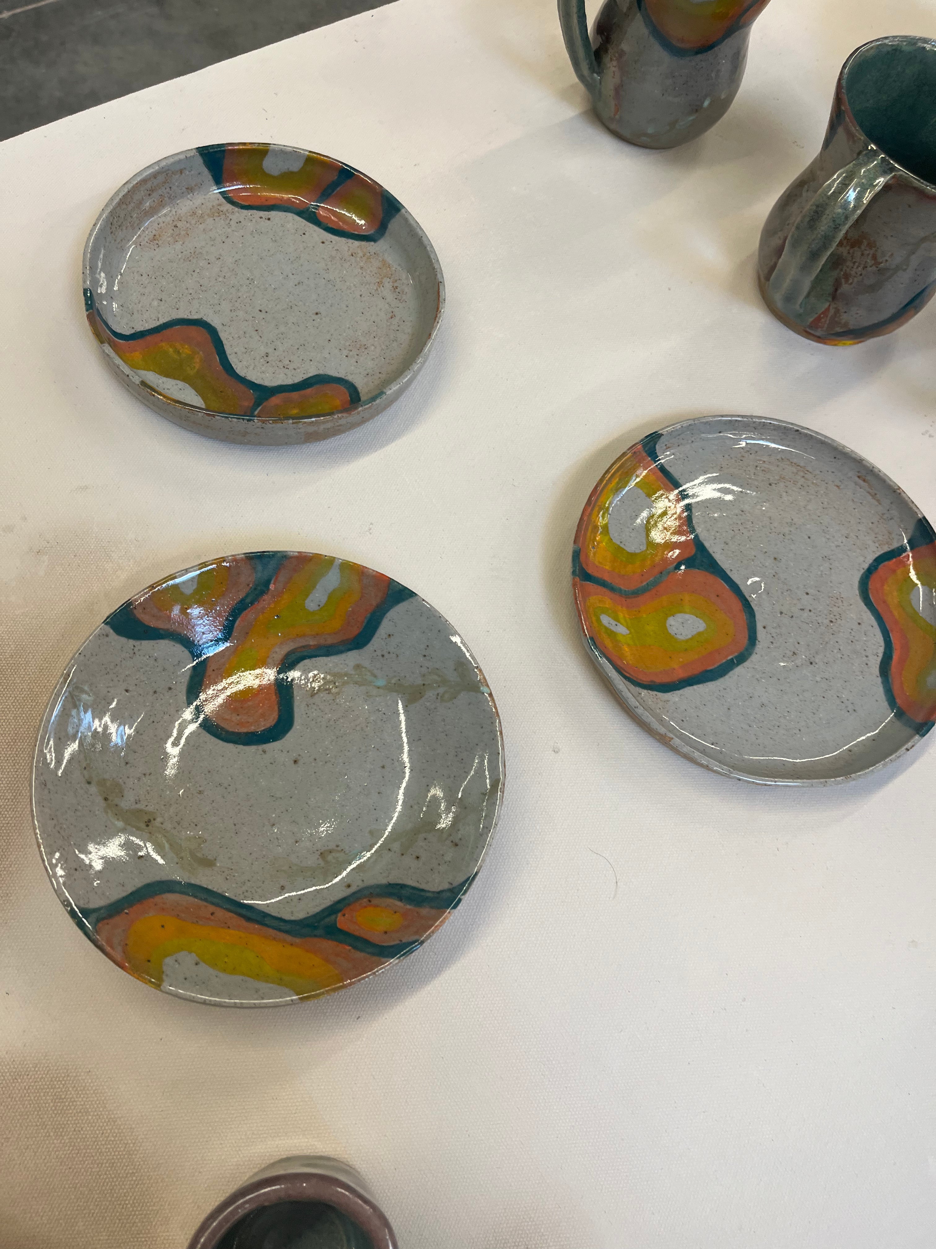 Ceramic Abstract Squiggle Plate Set