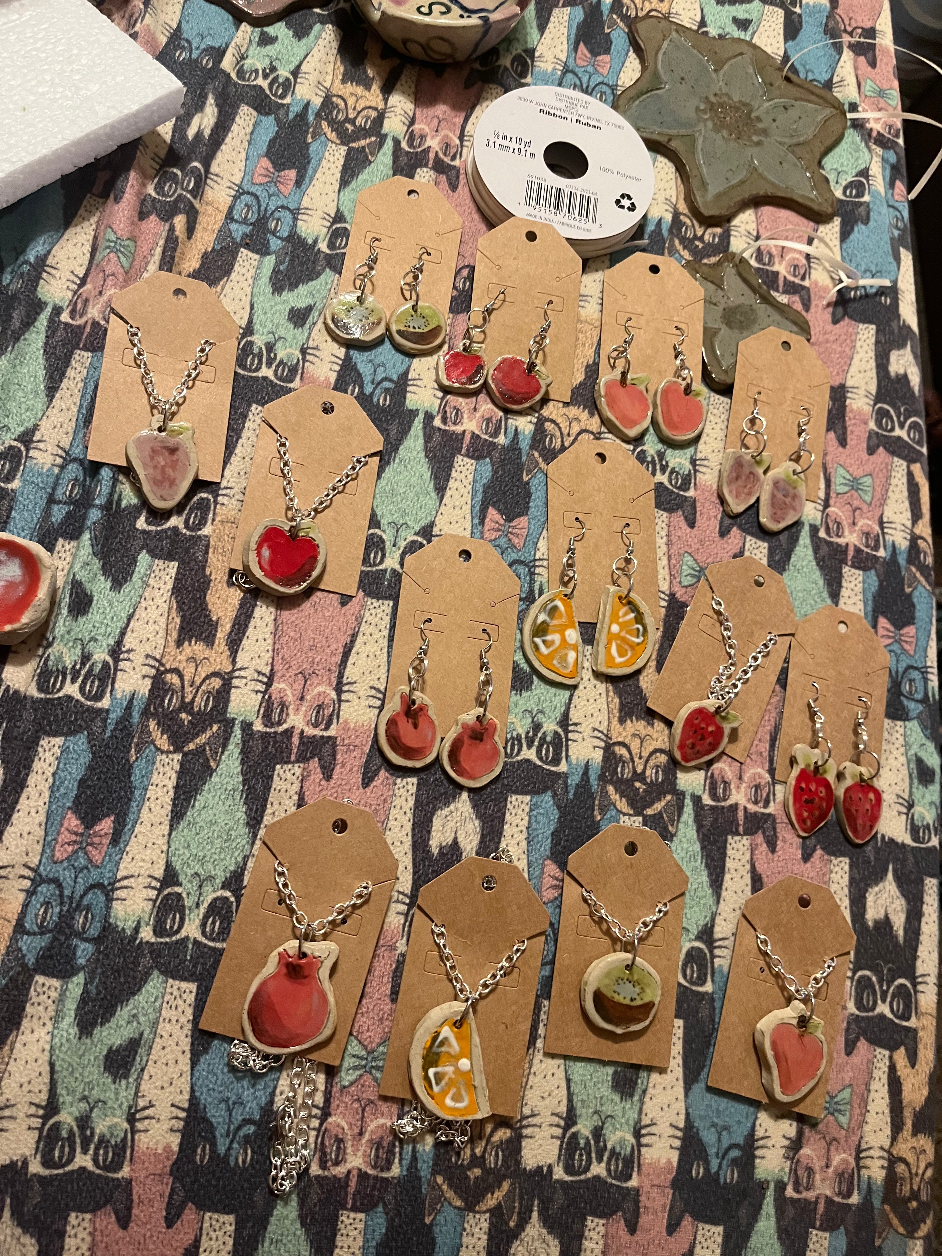 Ceramic Fruit Earring and Necklace Collection