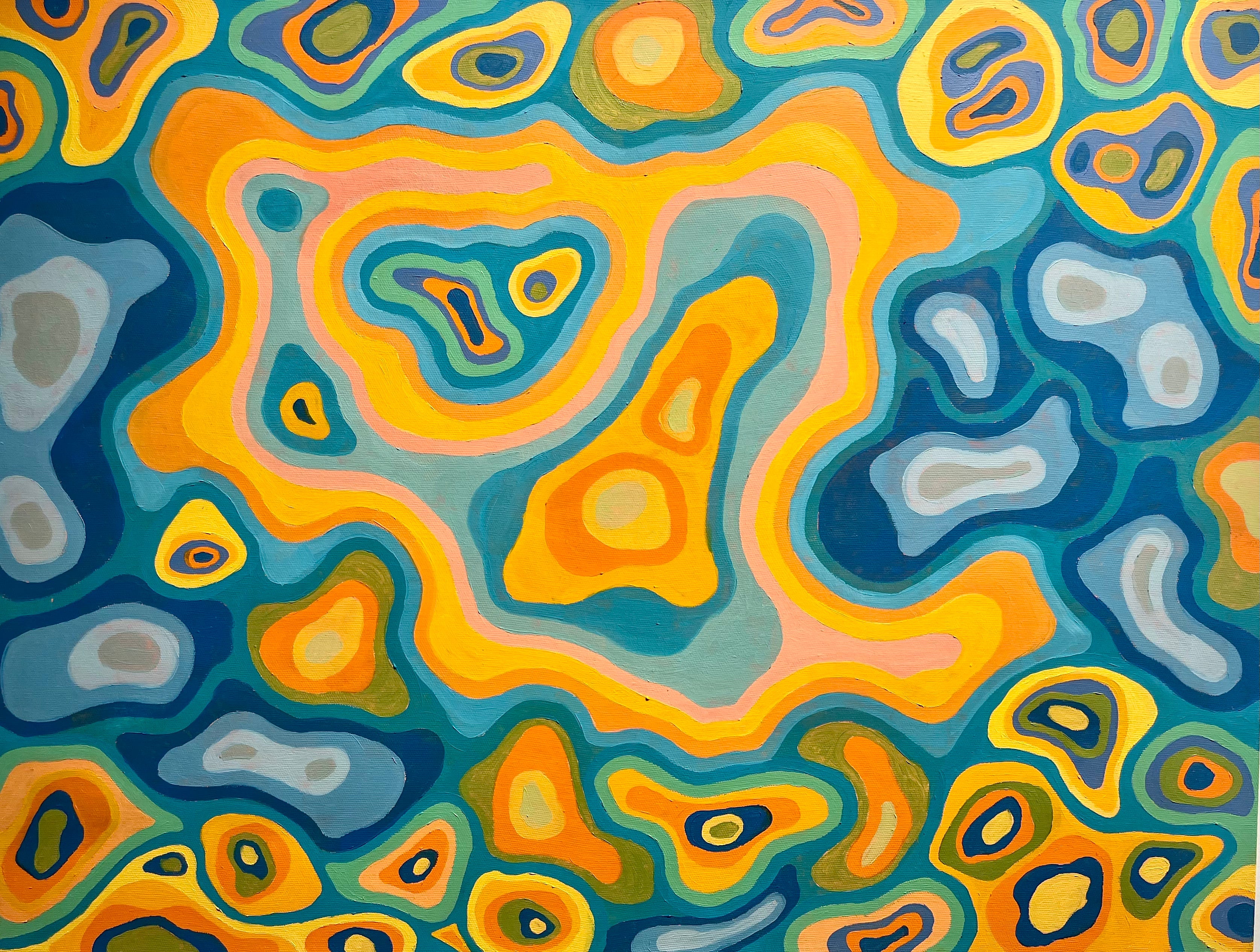 Colorful Abstract Squiggle 1 Oil Painting