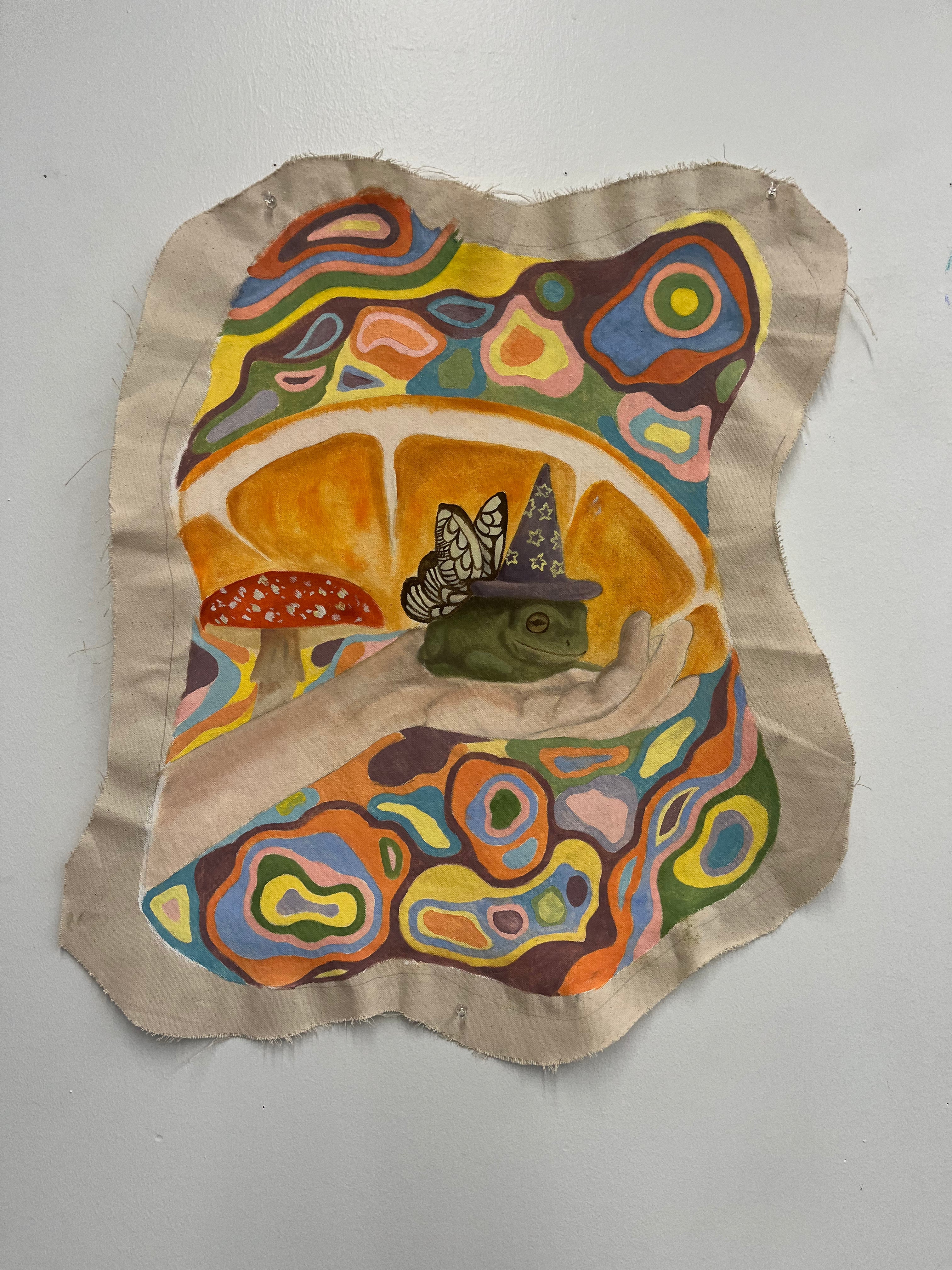 Psychedelic Fruit Frog Oil Painting