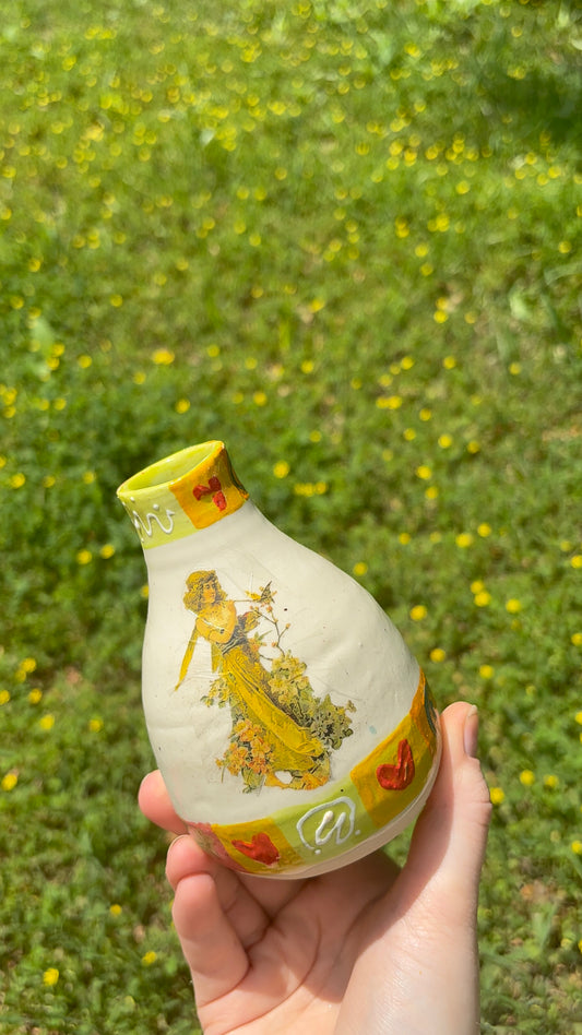 Folk Art Fairy Ceramic Soap/ Lotion Dispenser