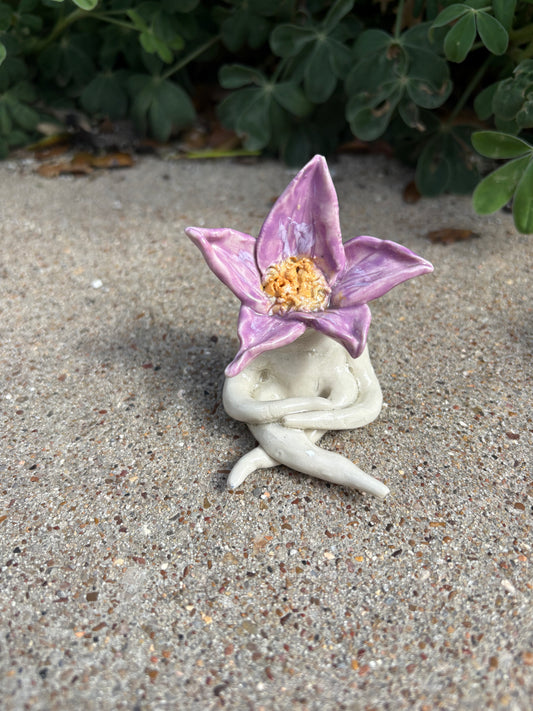 Ceramic Flower Lady - mini statue