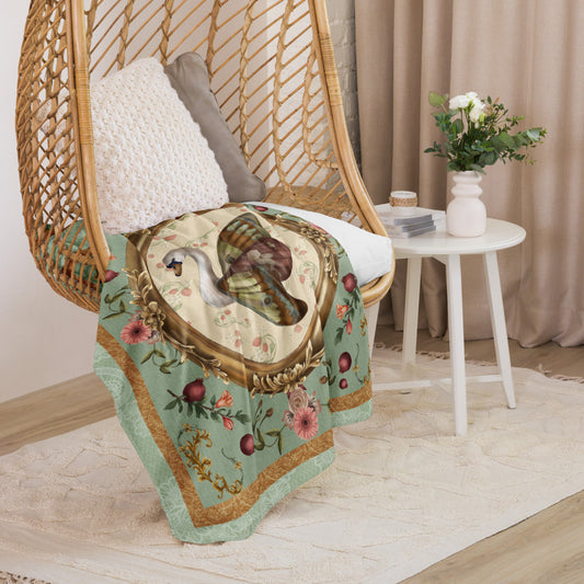 The Fairy Swan Fleece and Sherpa Blanket