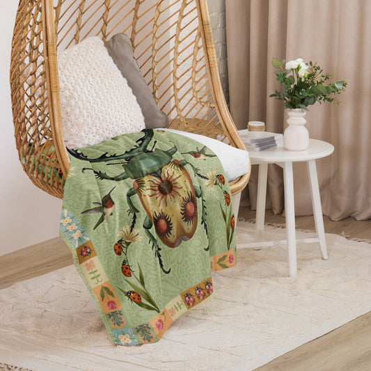 The Sun Beetle Fleece and Sherpa Blanket