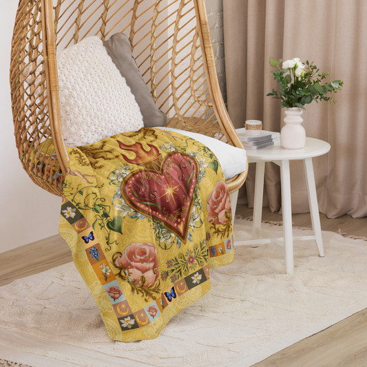 The Strength Tarot Card Fleece and Sherpa Blanket