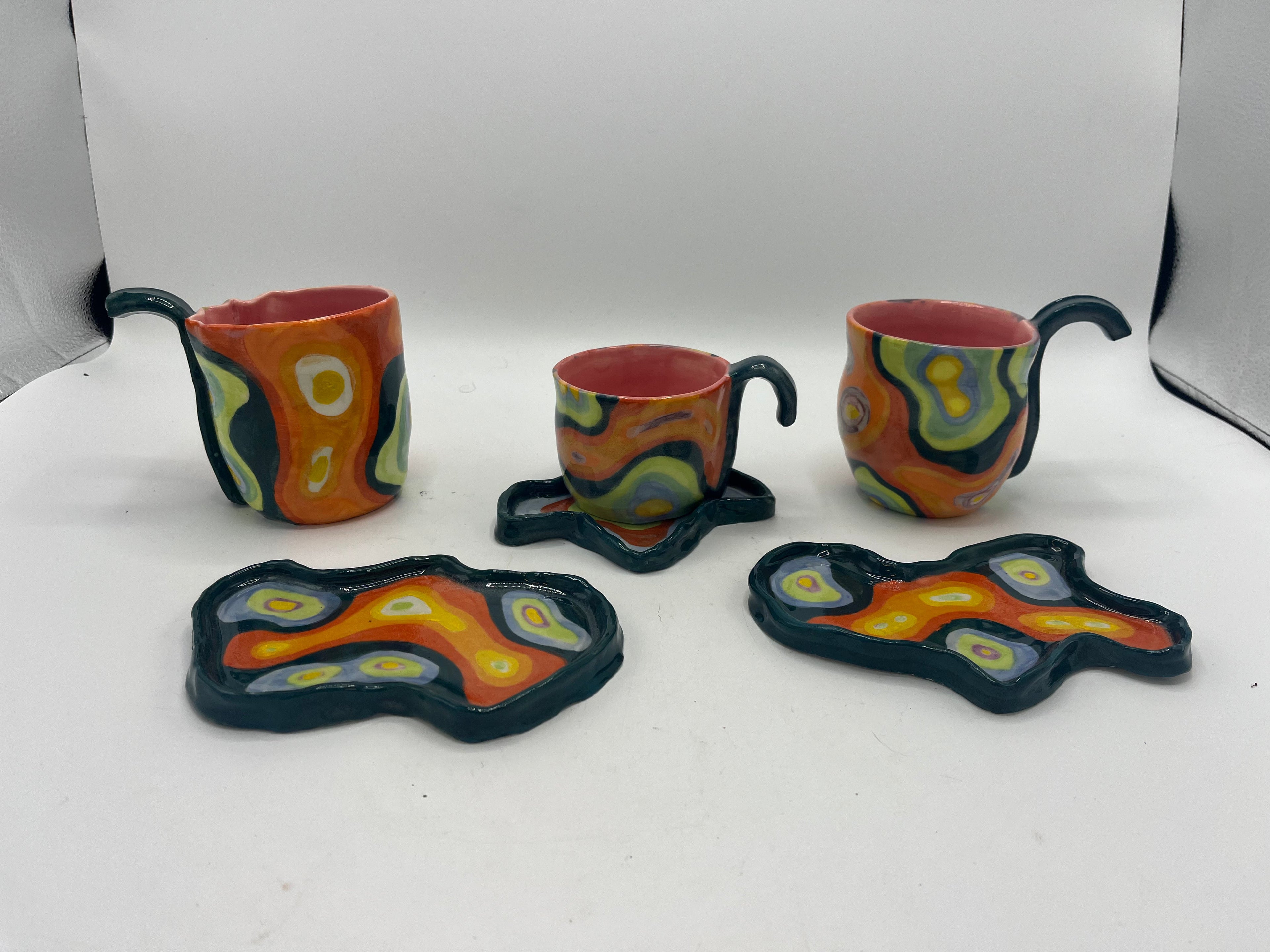 Ceramic Abstract Mug and Plate Collection