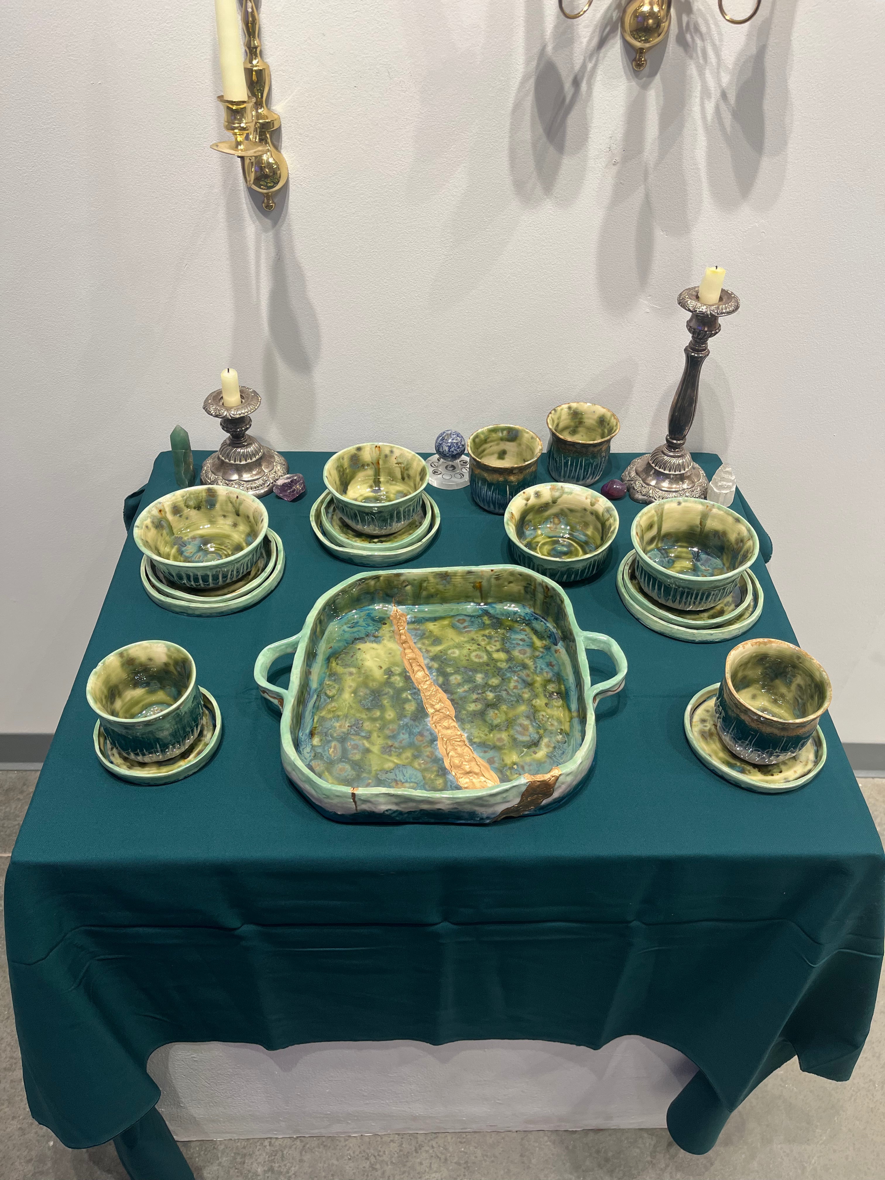 Ceramic Mossy Kitchen Set