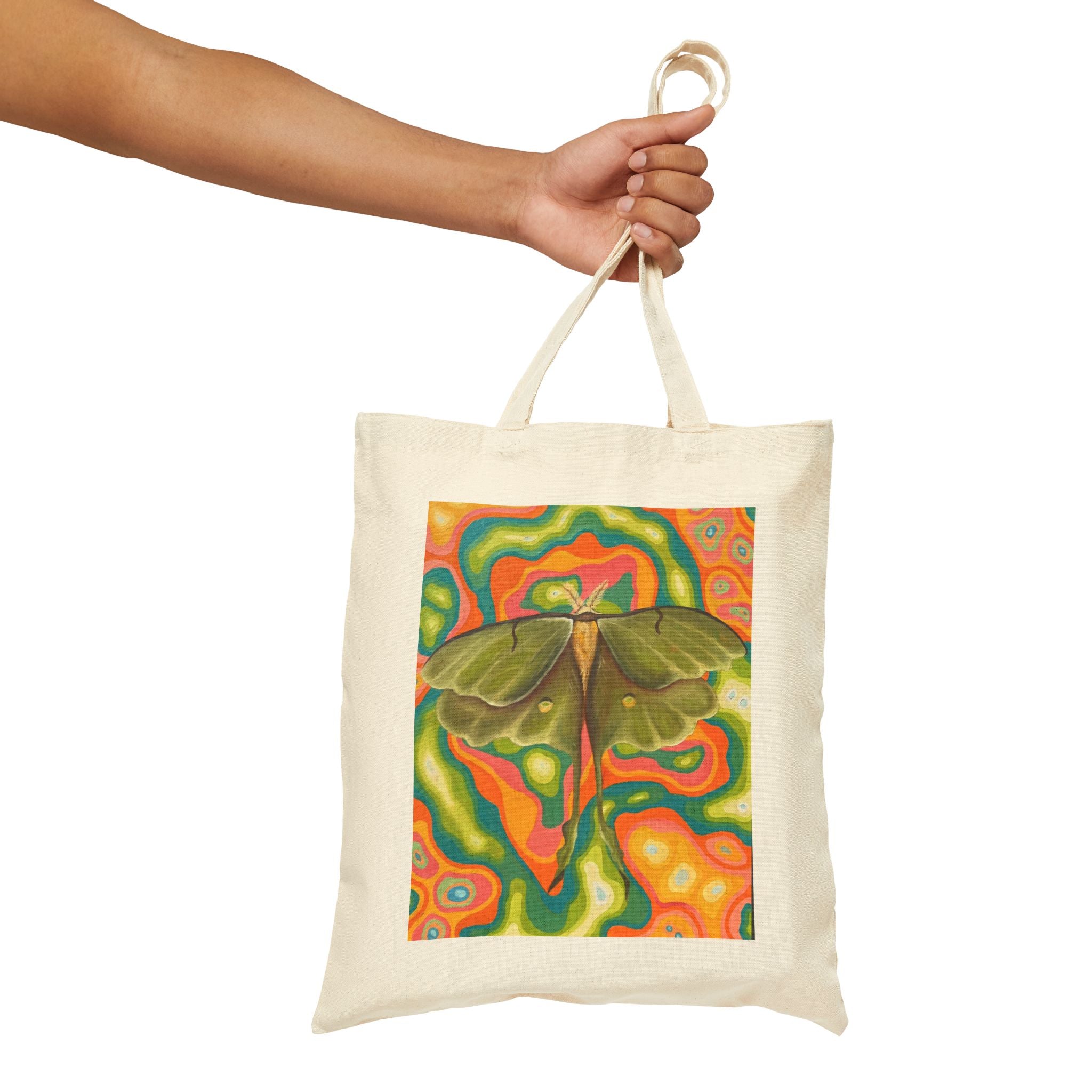 Abstract Lunar Moth Canvas Tote Bag