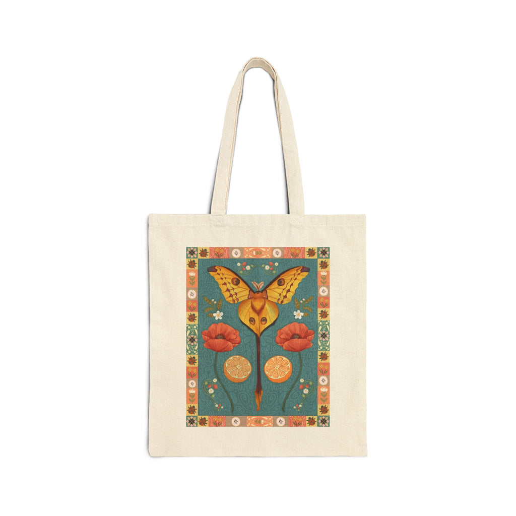 Folk Art Comet Moth Canvas Tote Bag