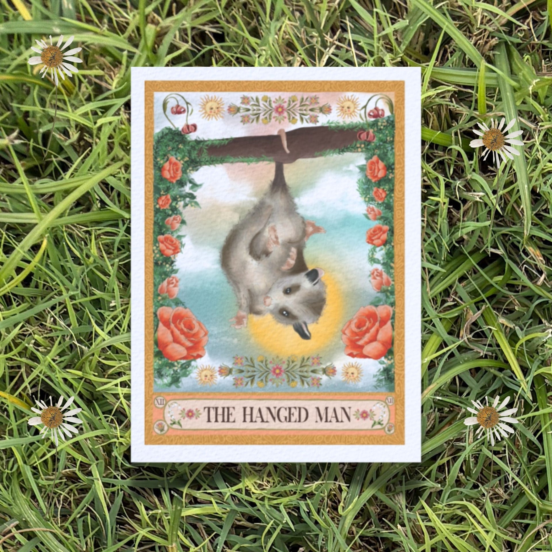 5x7 Folk Art Tarot Card Fine Art Print "The Hanged Man"