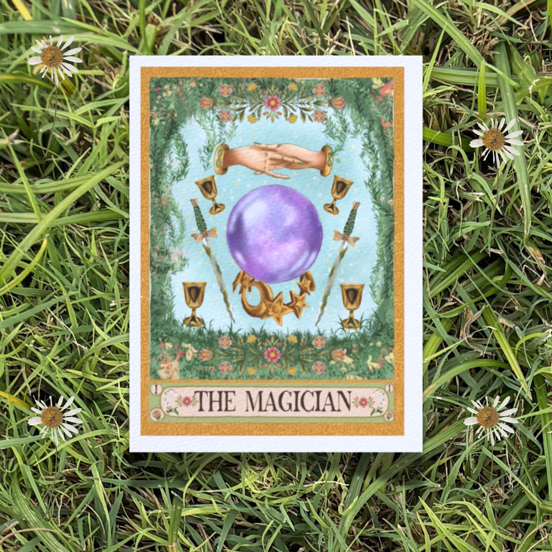 5x7 Folk Art Tarot Card Fine Art Print "The Magician"