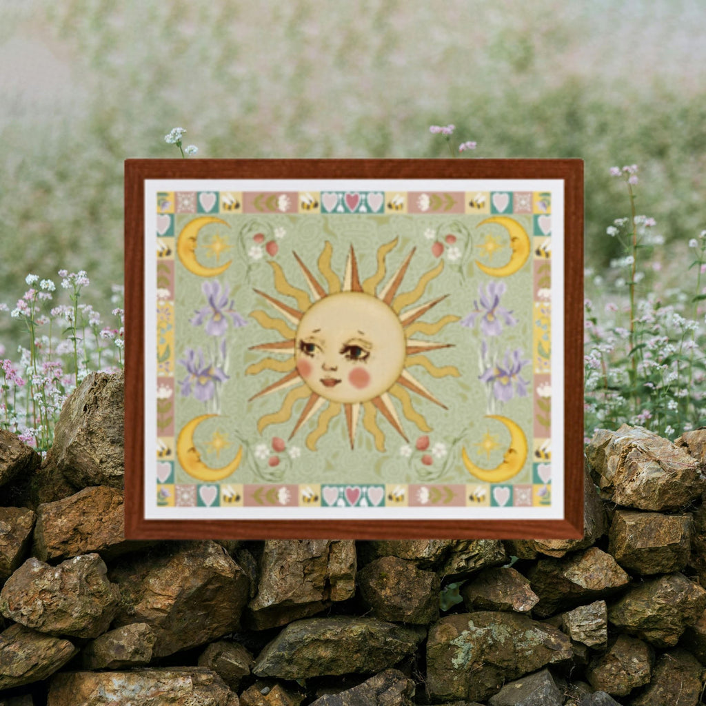 Folk Art Celestial Moon Fine Art Print