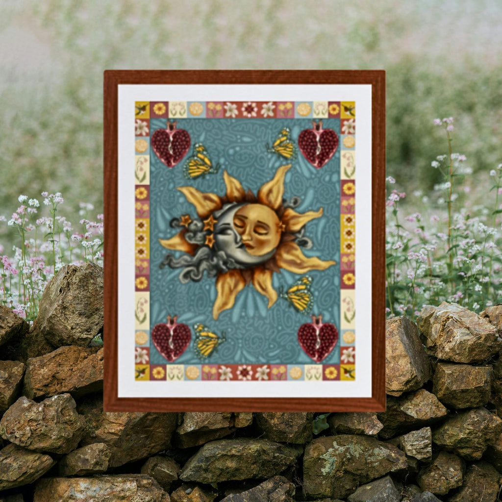 Autumn Celestial Sun and Moon Fine Art Print