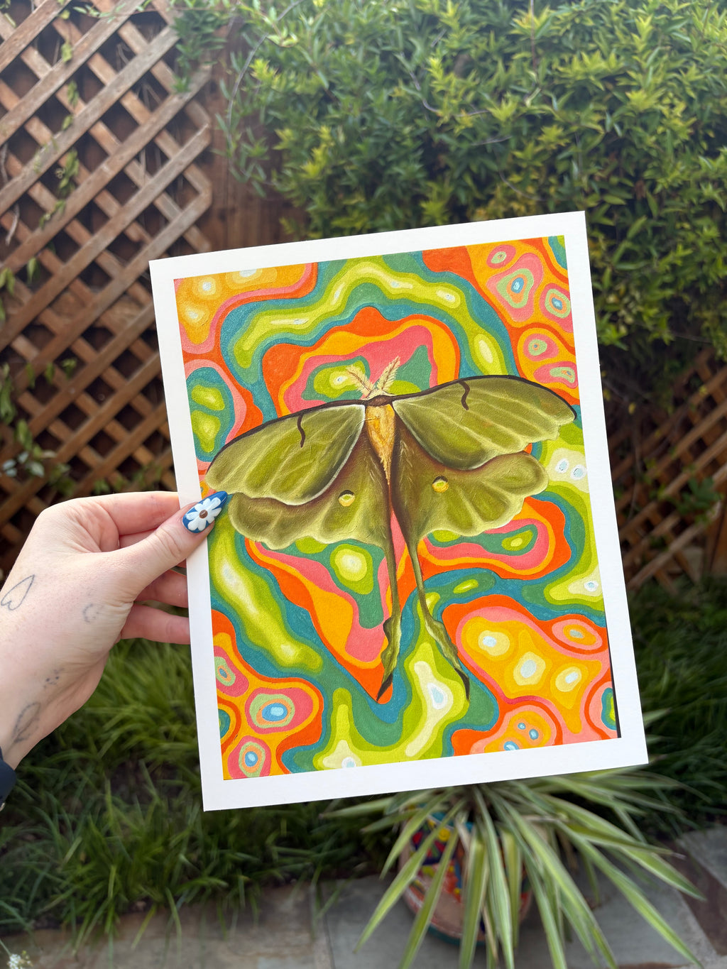 Abstract Psychedelic Lunar Moth Fine Art Print