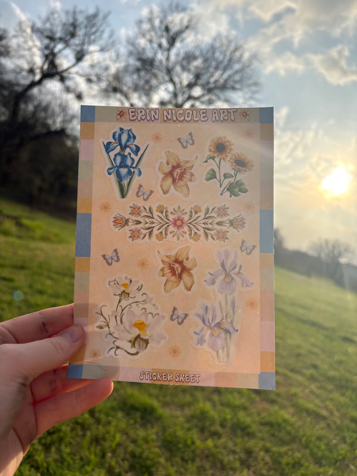 Folky Flowers 5x7 Sticker Sheet