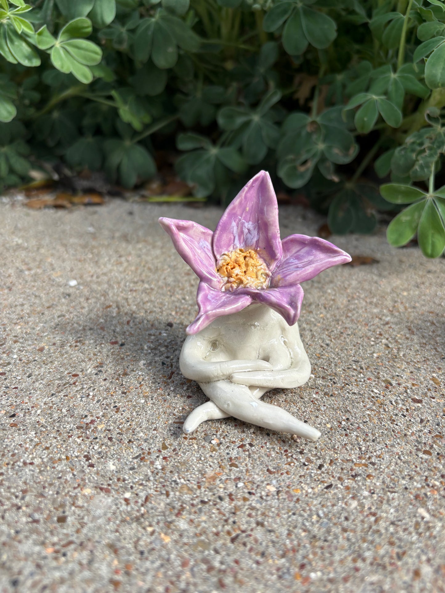 Ceramic Flower Lady - mini statue