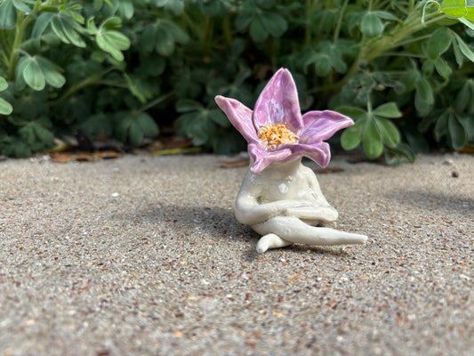 Ceramic Flower Lady - mini statue