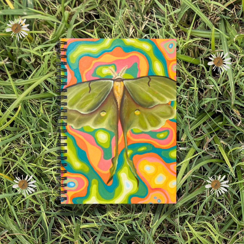 Abstract Lunar MothSpiral Notebook