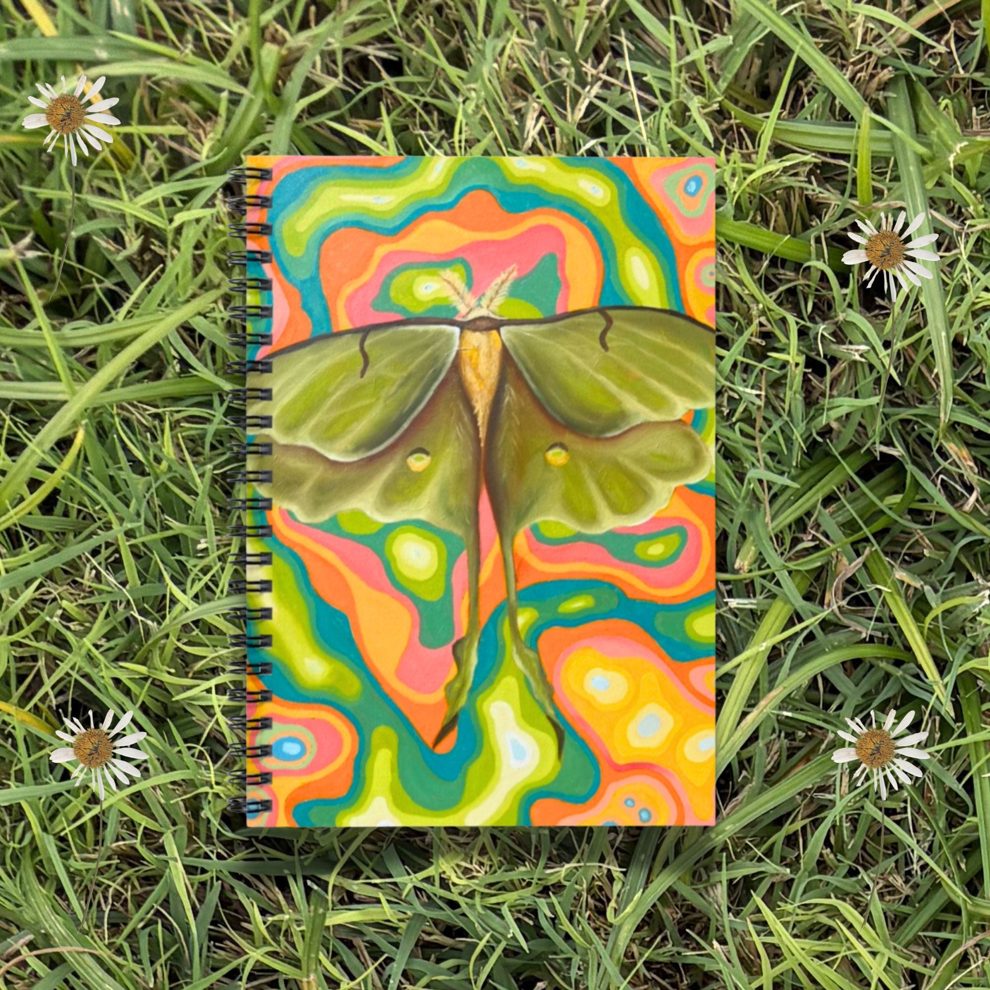 Abstract Lunar MothSpiral Notebook
