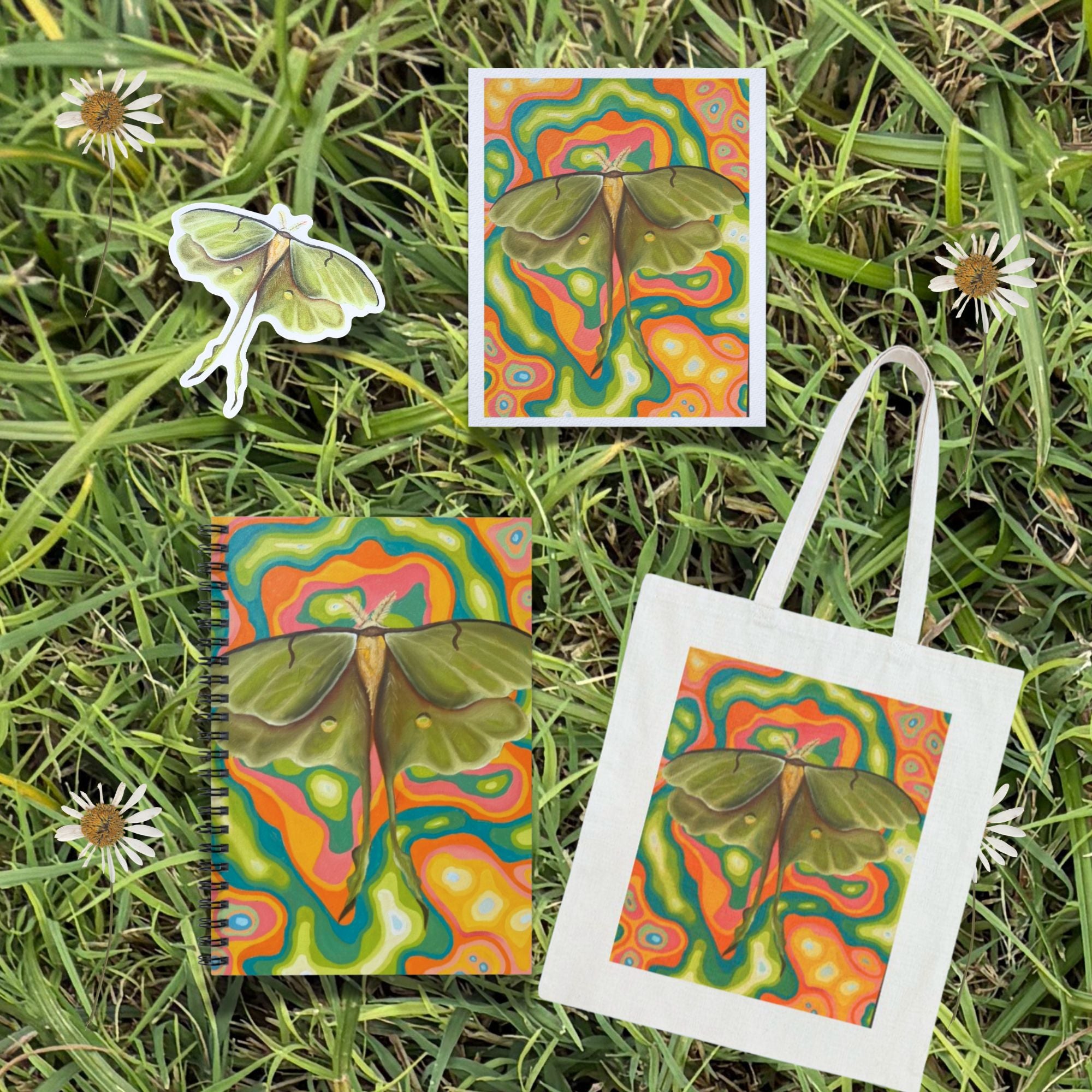 Abstract Lunar Moth Item Bundle