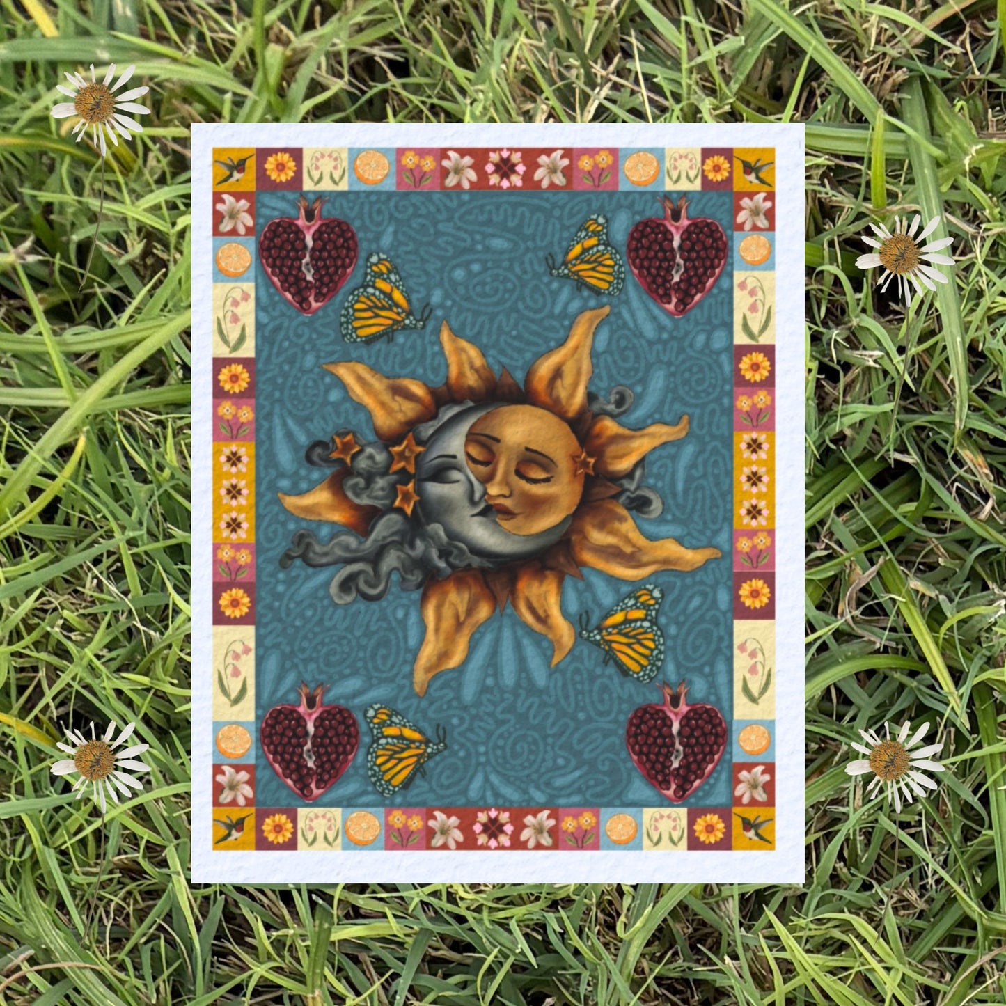 Autumn Celestial Sun and Moon Fine Art Print