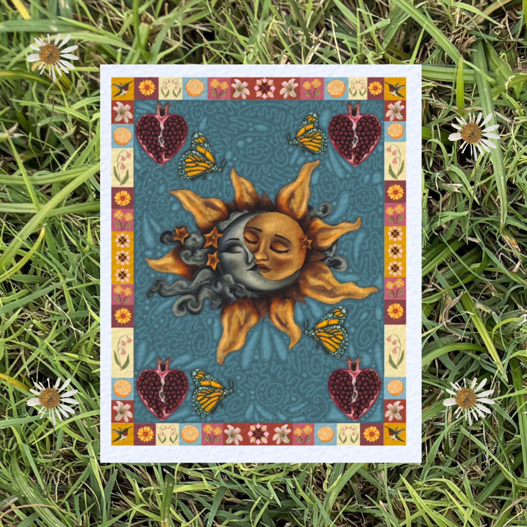 Autumn Celestial Sun and Moon Fine Art Print