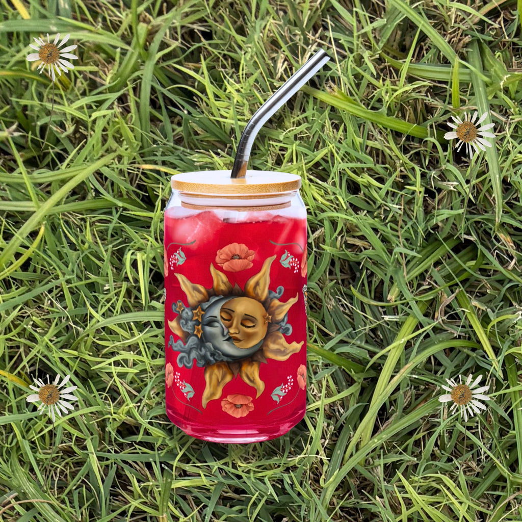 Autumn Celestial Sun and Moon Glass Cup