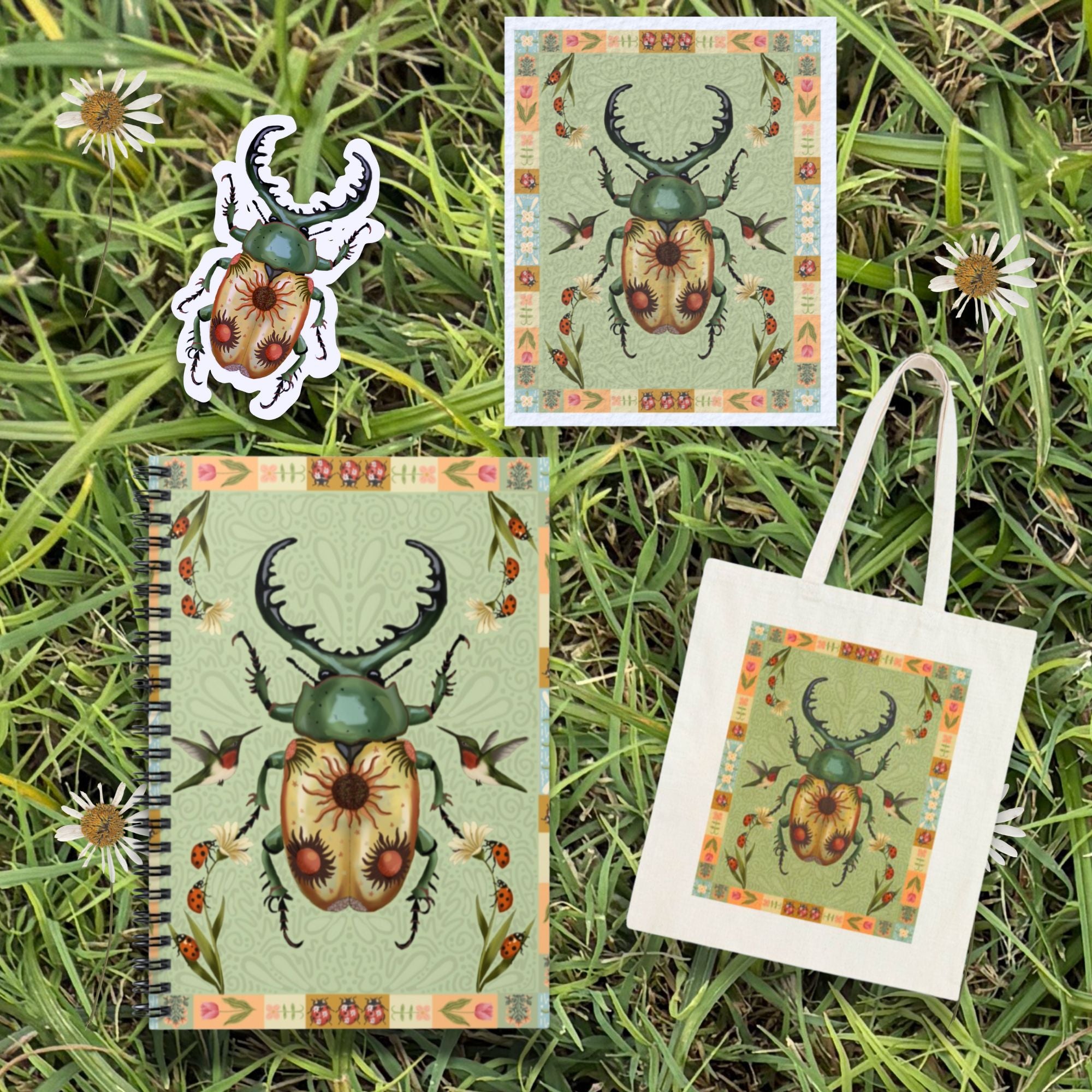 Folk Art Sun Beetle Item Bundle