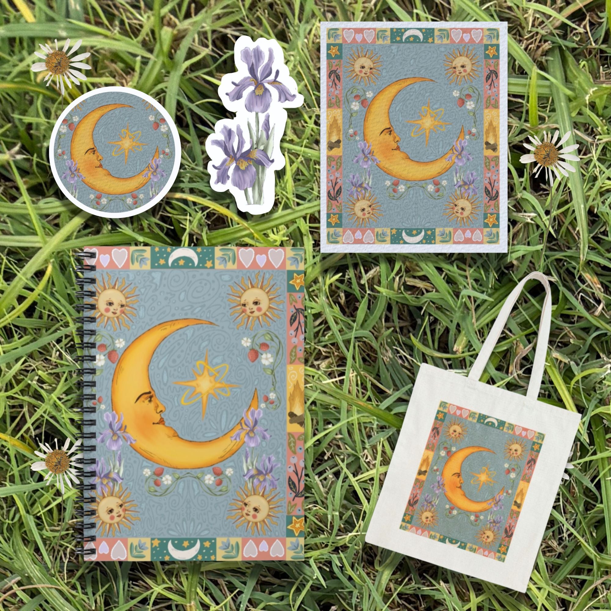 Folk Art Celestial Moon Item Bundle