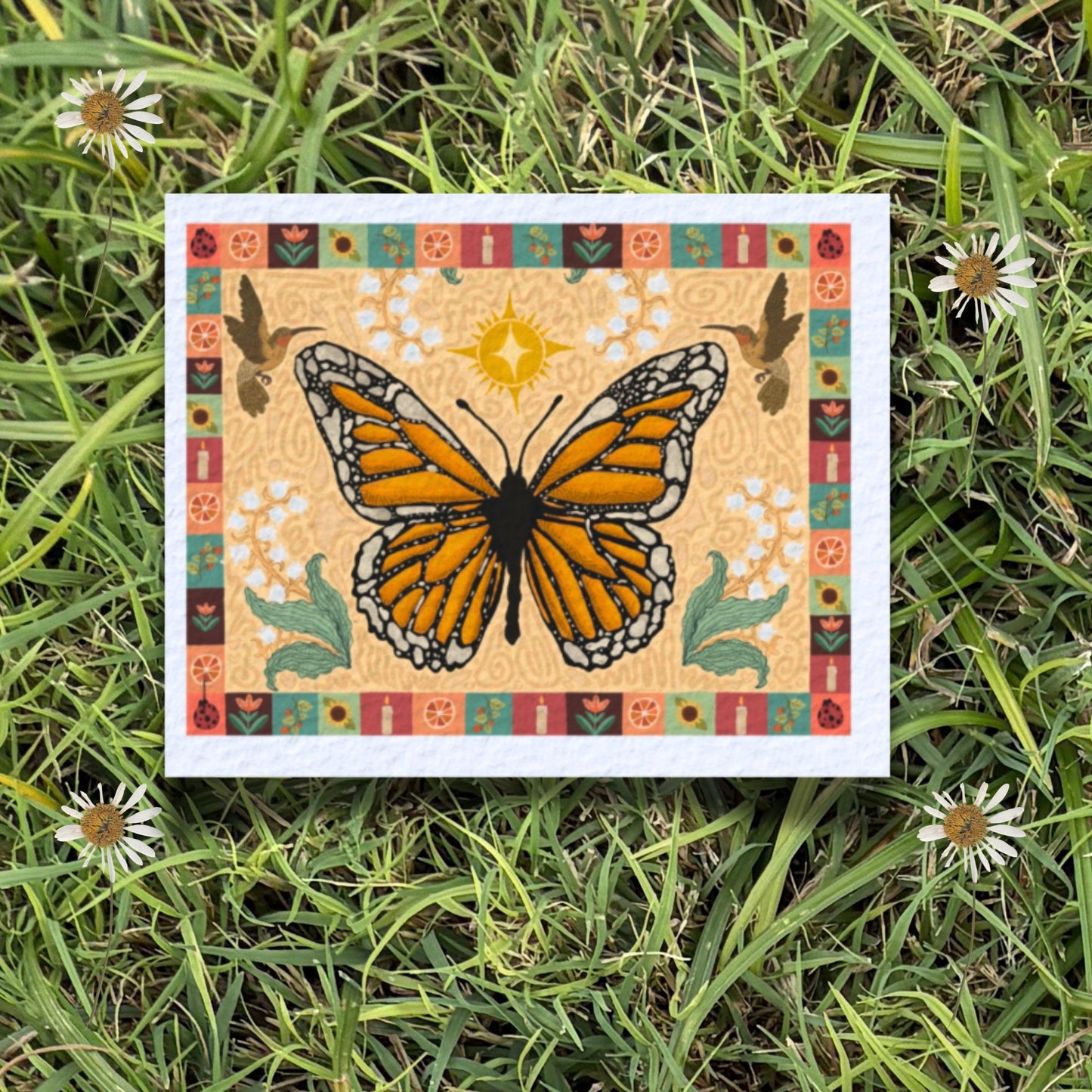 Folk Art Monarch Butterfly Fine Art Print
