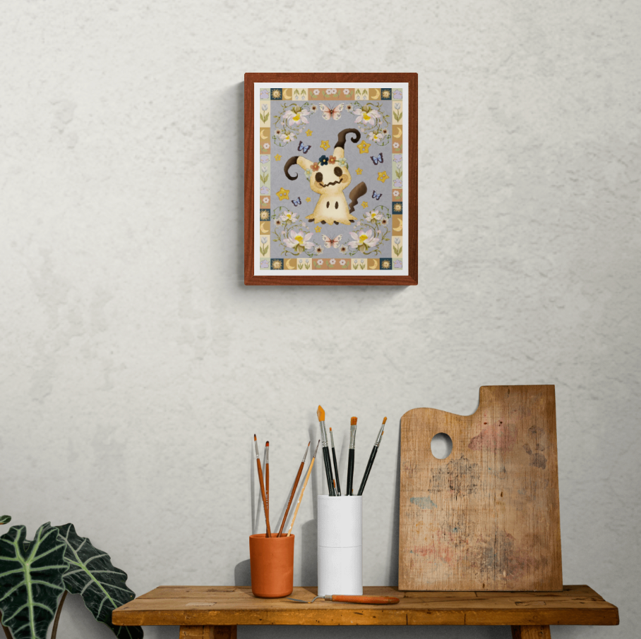 Folk Art Dream Fairy Poke Fine Art Print - The Poke Collection