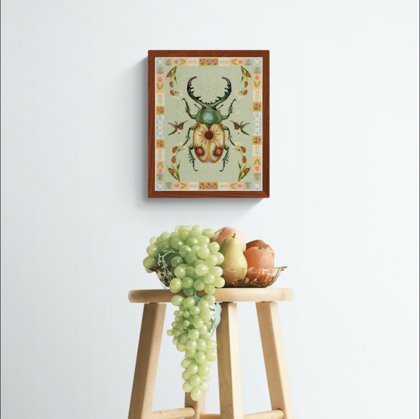 Folk Art Sun Beetle Fine Art Print