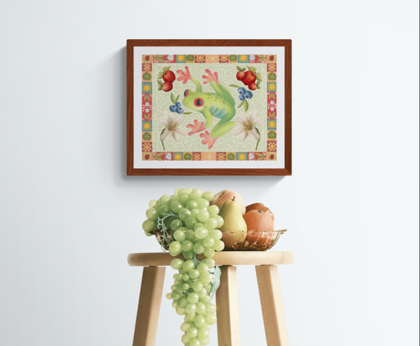 Folk Art Tree Frog Fine Art Print