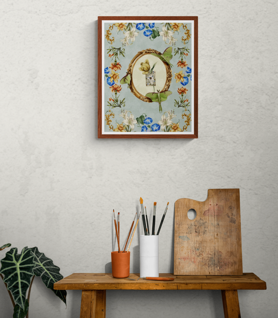 The Folk Art Ace Tulip Fine Art Print - Frame Collection