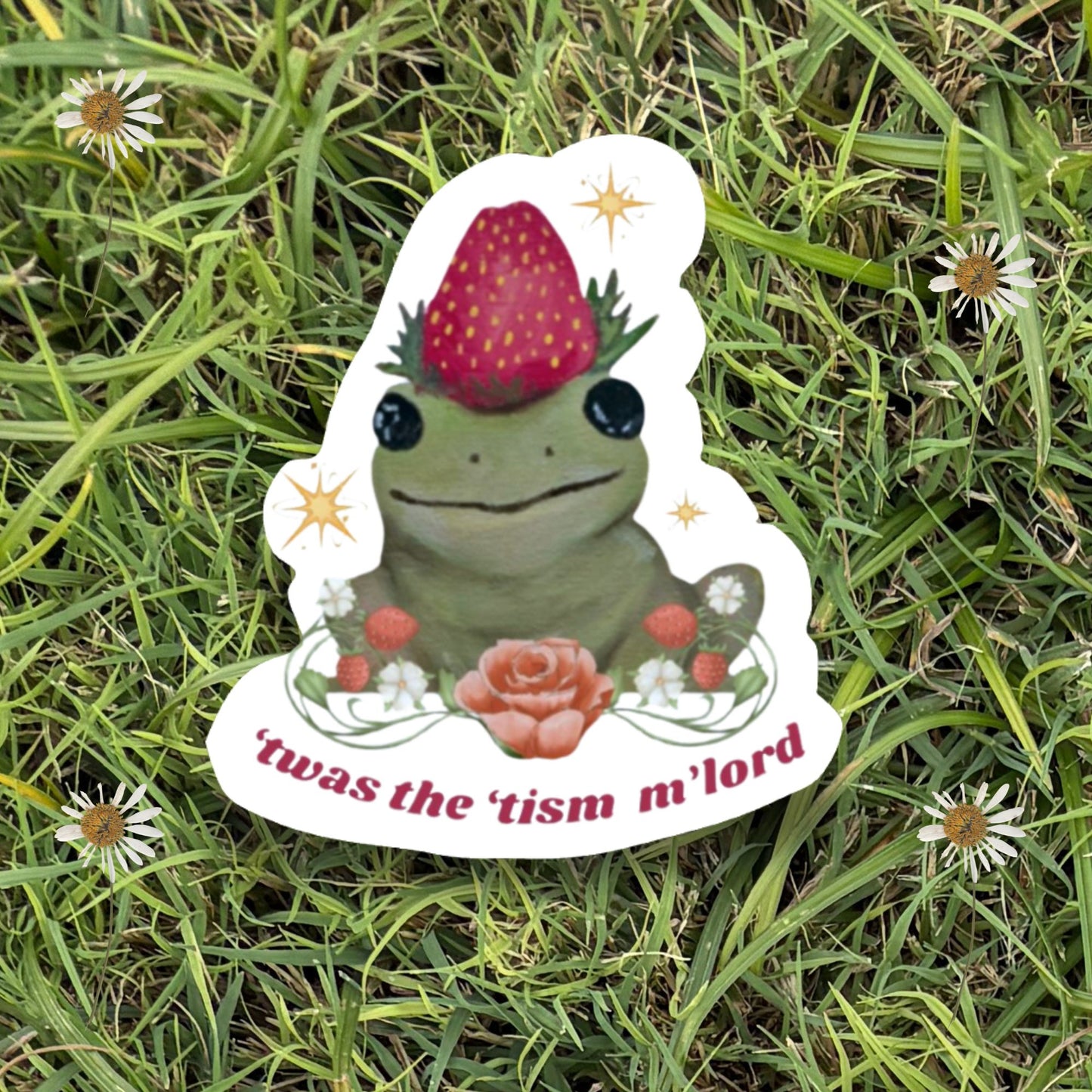 3" "Twas the 'tism m'lord" Glossy Frog Vinyl Sticker