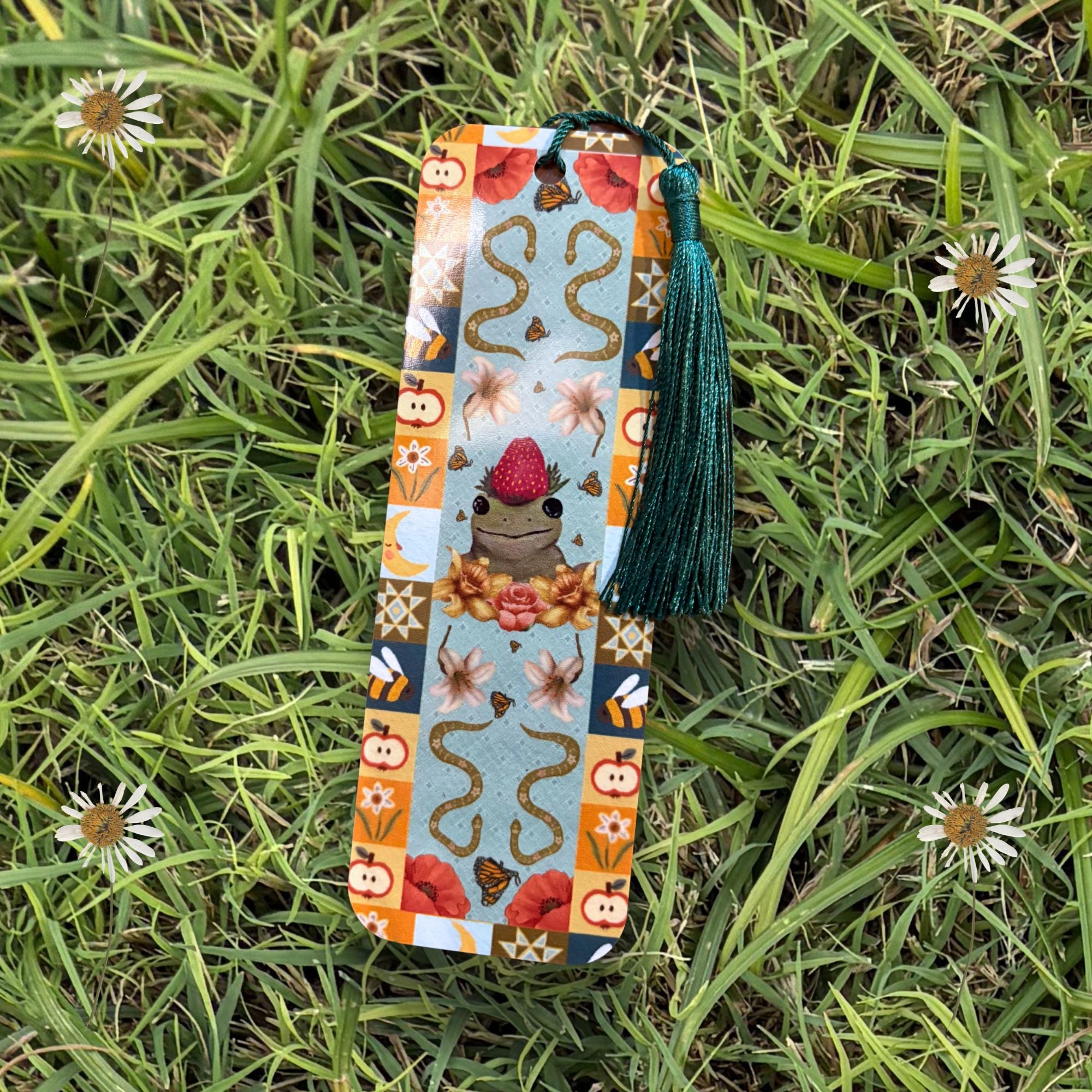 Folk Art Frog Bookmark