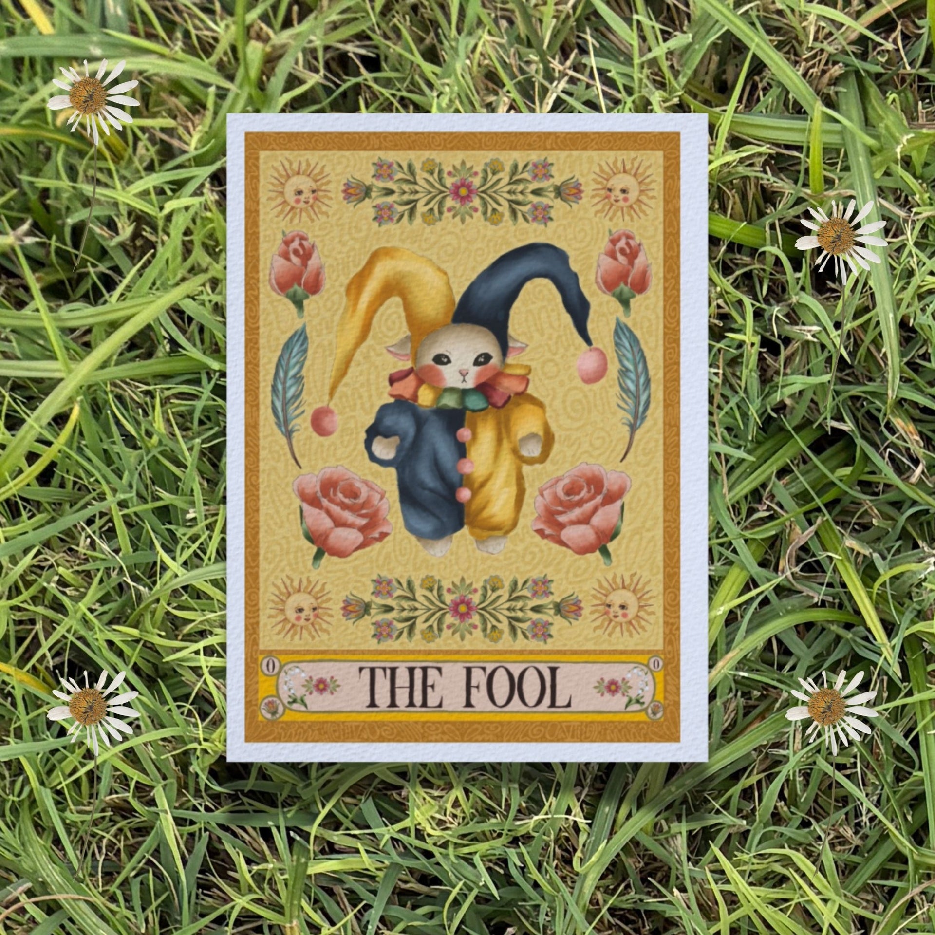 5x7 Folk Art Tarot Card Fine Art Print "The Fool"