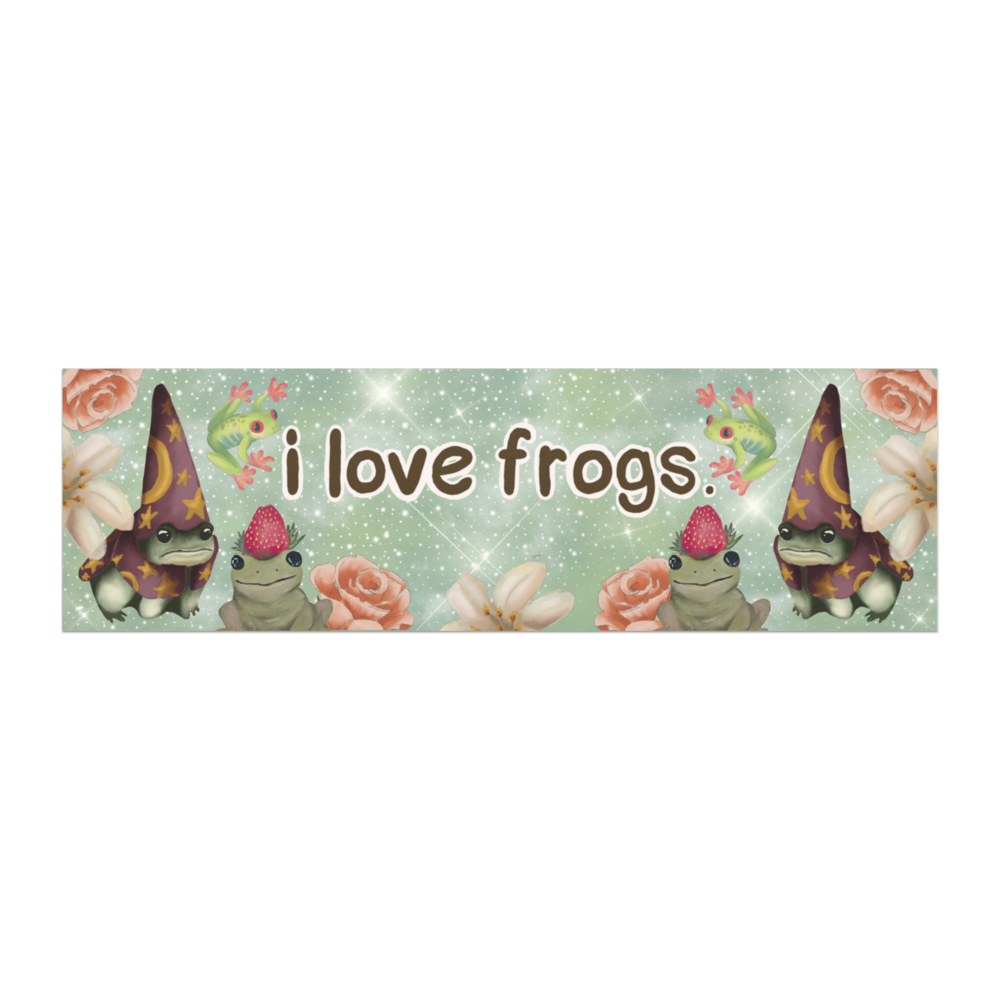i love frogs! 10x3 Inch Car Magnet
