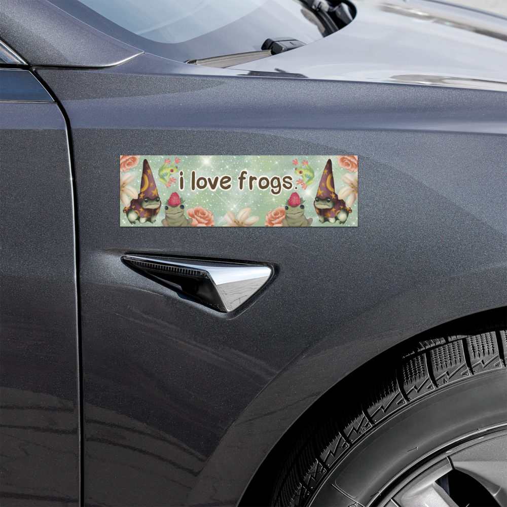 i love frogs! 10x3 Inch Car Magnet