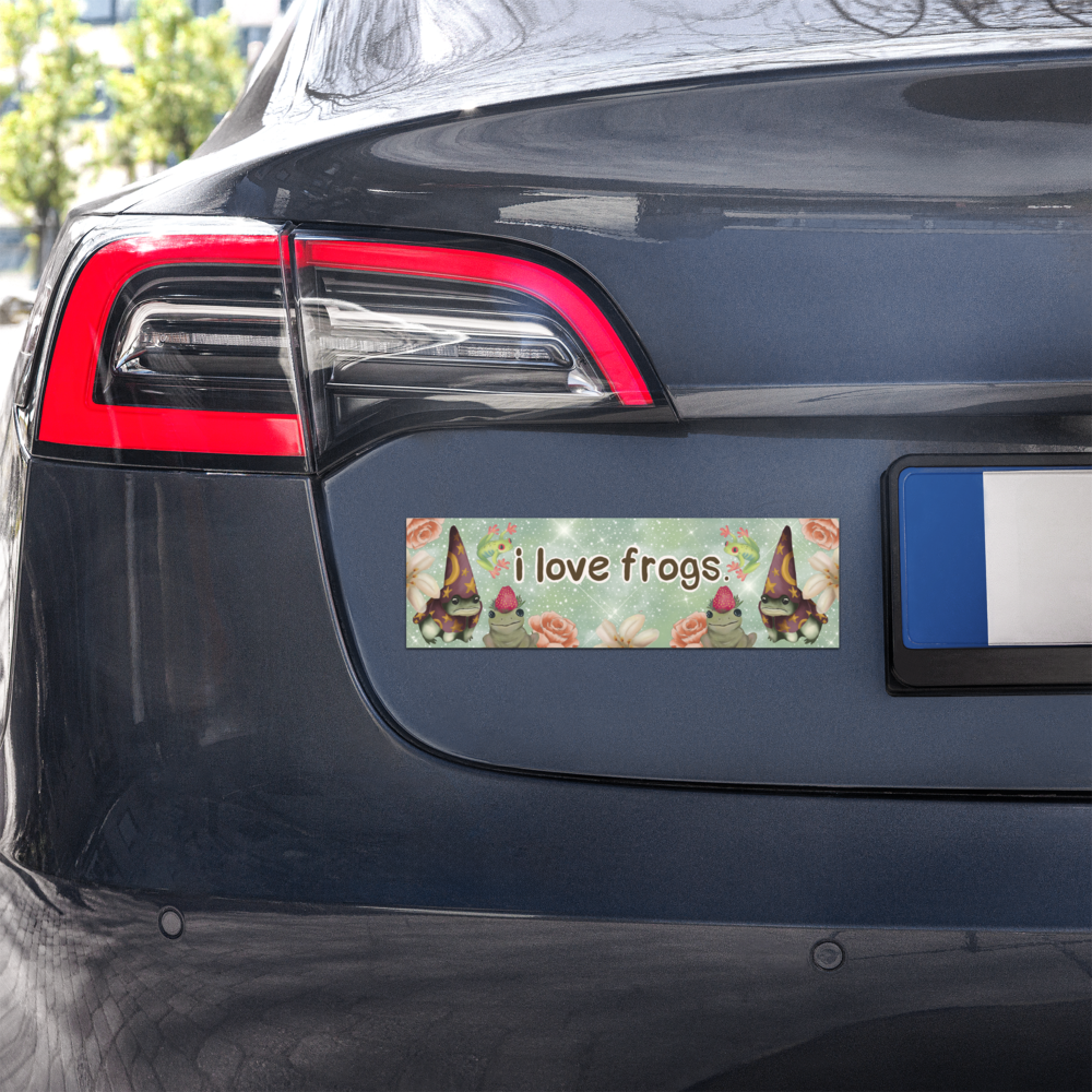 i love frogs! 10x3 Inch Car Magnet