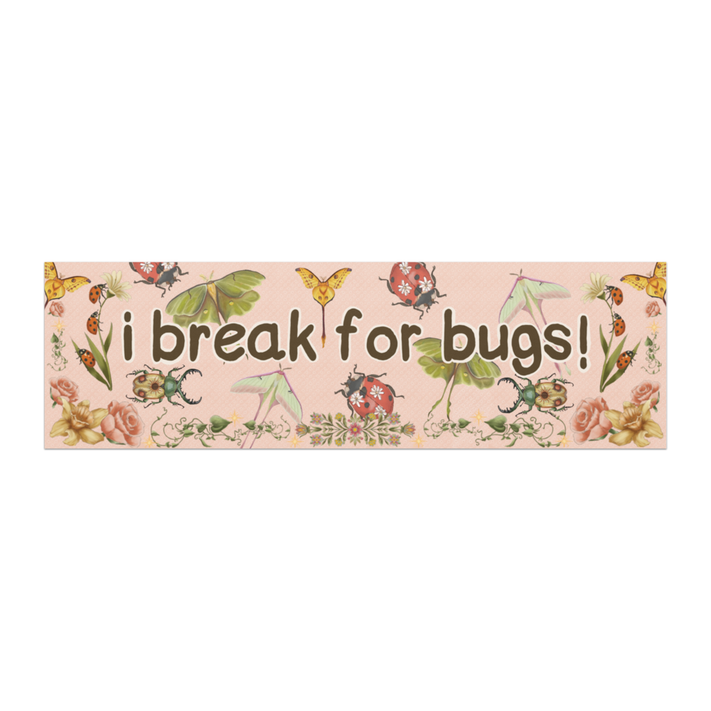 i break for bugs! 10x3 Inch Car Magnet