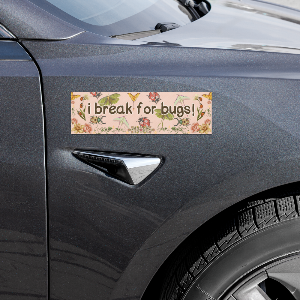 i break for bugs! 10x3 Inch Car Magnet