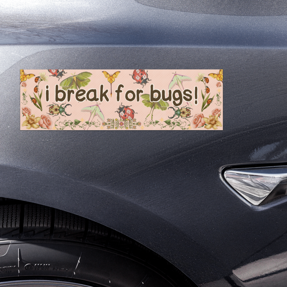 i break for bugs! 10x3 Inch Car Magnet