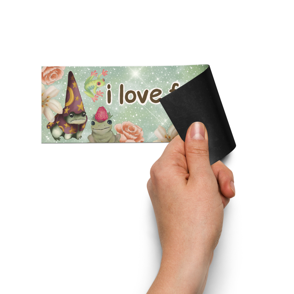 i love frogs! 10x3 Inch Car Magnet