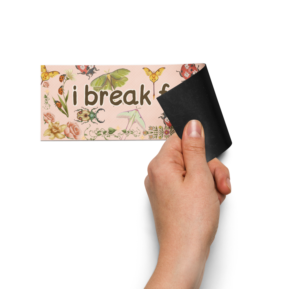 i break for bugs! 10x3 Inch Car Magnet