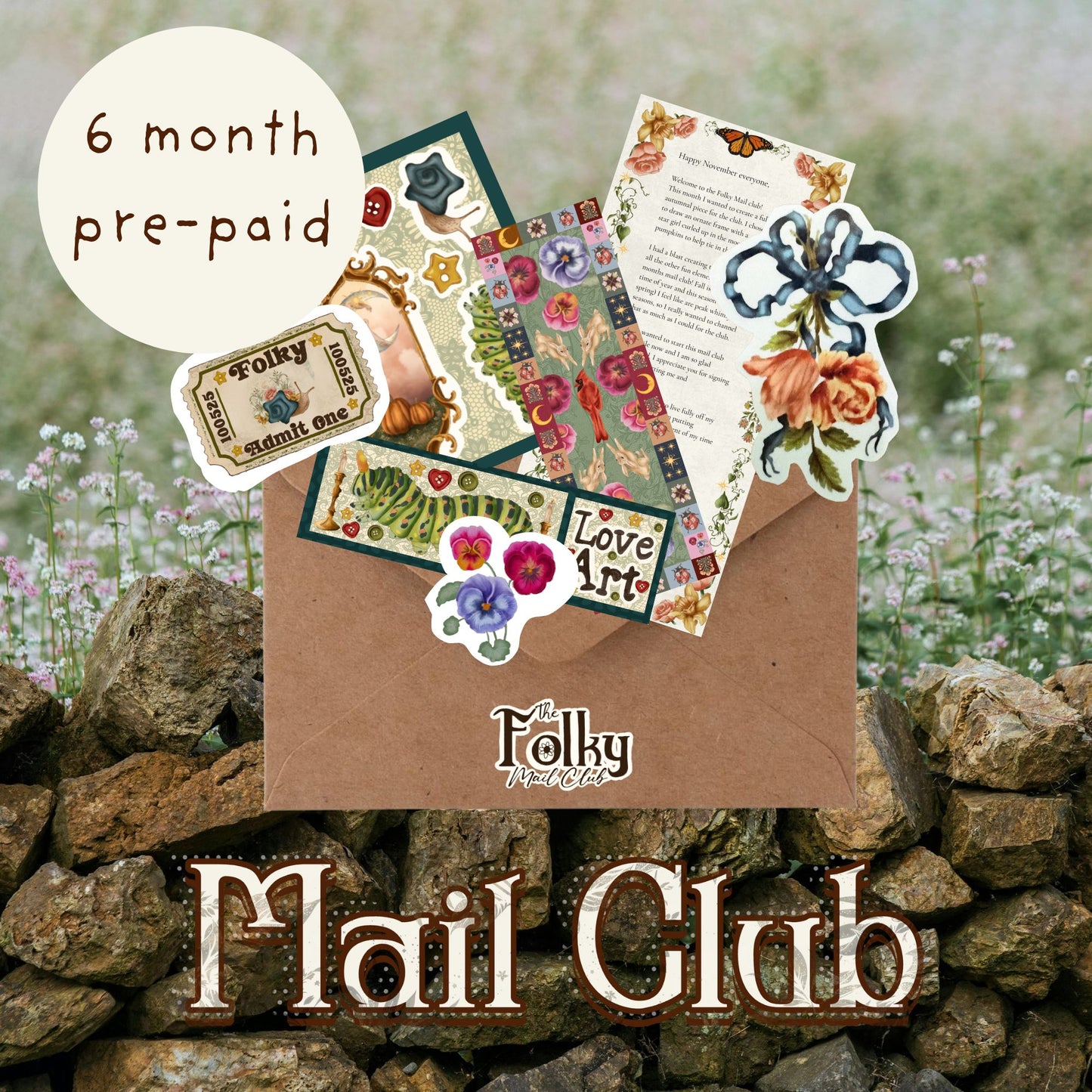 Folky Snail Mail Club (6 Month Pre-Paid)