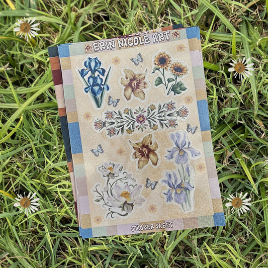 Folky Flowers 5x7 Sticker Sheet