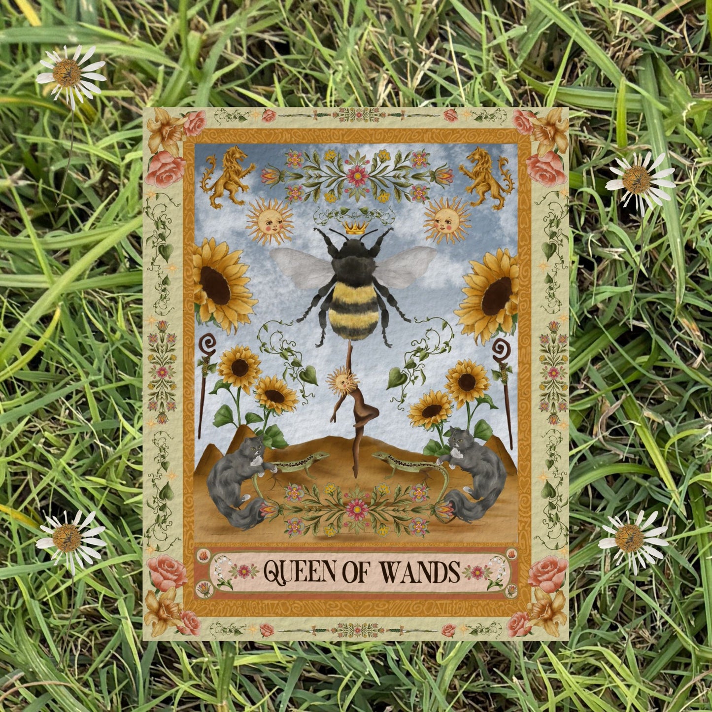 The Queen of Wands Fine Art Print - The Tarot Card Collection