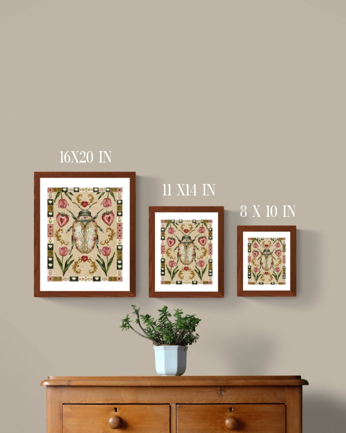 The Folk Art Strawberry Beetle Fine Art Print
