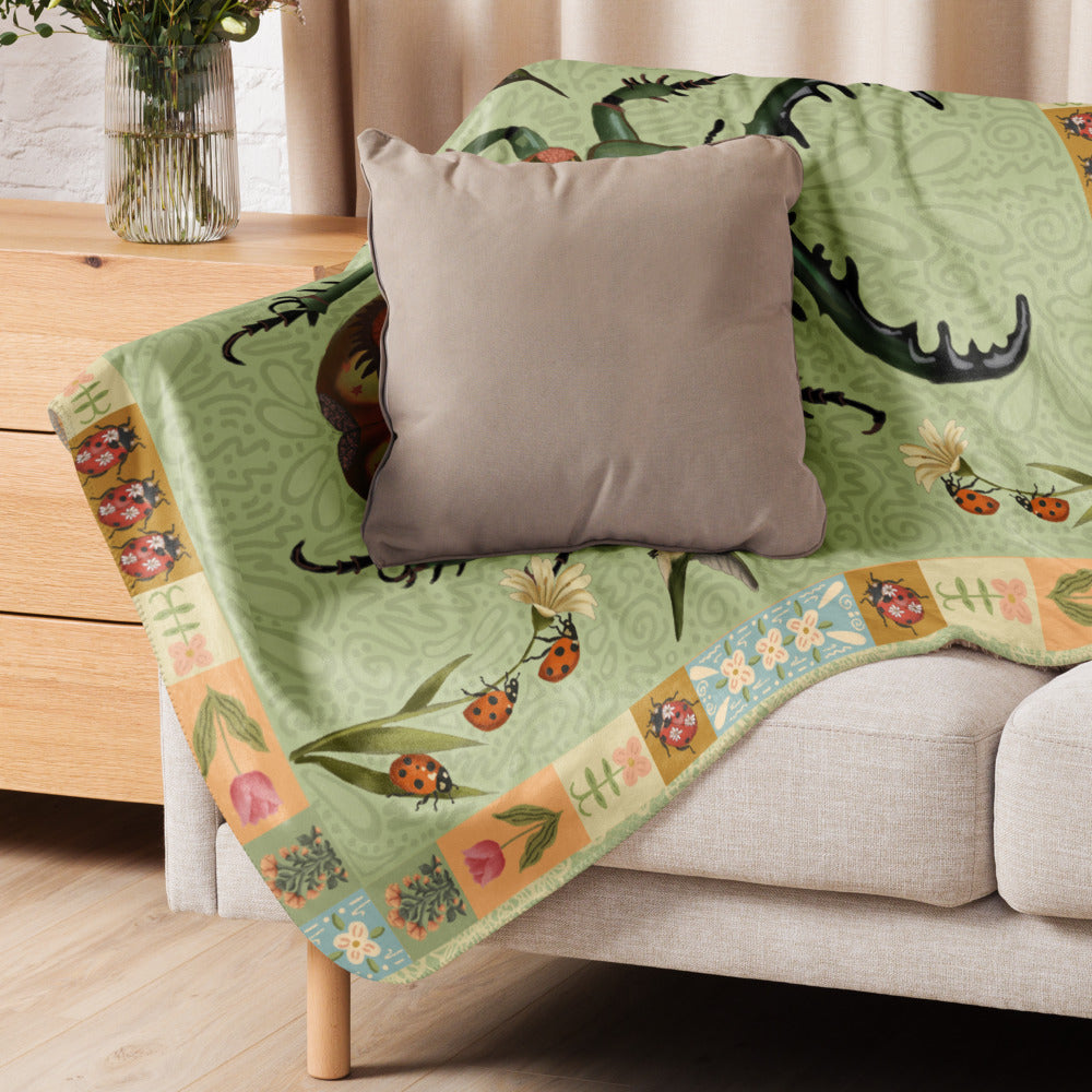 The Sun Beetle Fleece and Sherpa Blanket